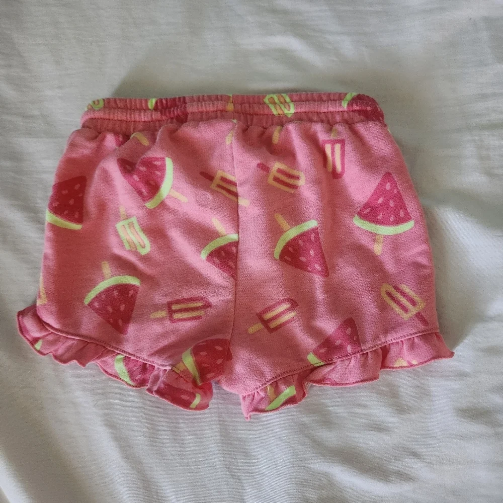 Okie dokie pink watermelon shorts 3T toddler girl ruffle stretch